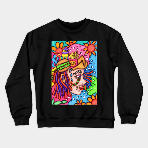 Funky Face Crewneck Sweatshirt by coloringiship